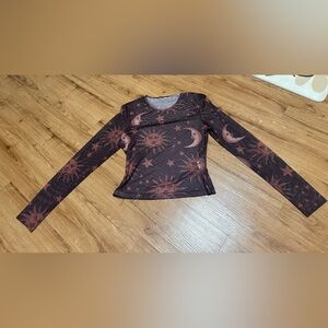 Sheer Celestial Long Sleeve Top